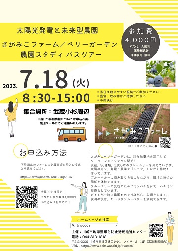 さがみこファーム/ベリーガーデン 農園スタディ バスツアー チラシ